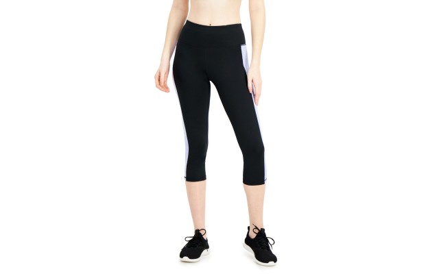  Colorblocked Cropped Leggings, XX-Large, Purple/Black