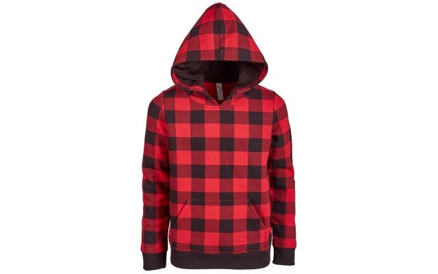  Unisex Big Kids, Little Kids Plaid Hoodie, Red/Black, 2T-3T