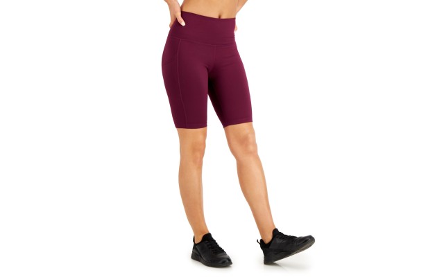  Women’s Compression High-Rise Bike Shorts, Medium, Red Pear