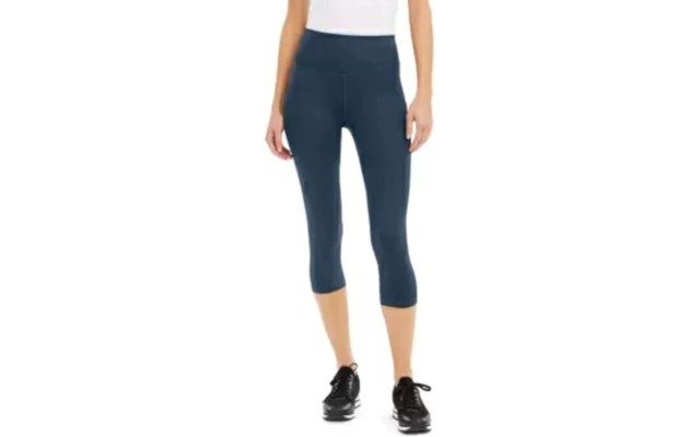  Women’s High-Rise Side-Pocket Cropped Leggings, Moonlit Ocean, Small