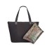  Womens Mesh Faux Trim Tote Handbag Black Large