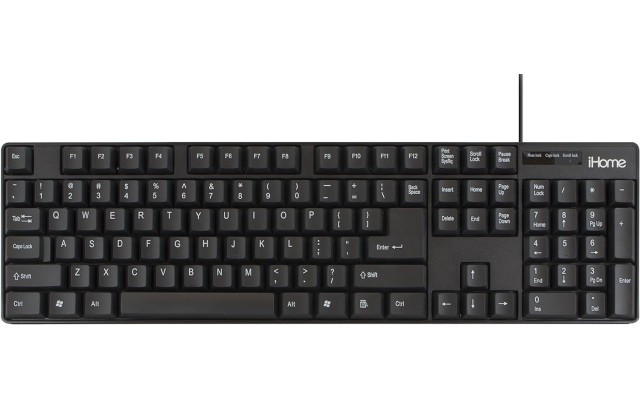 iHome IH-K1000B Full Size USB Desktop Keyboard (Black)