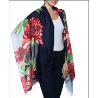 Inc International Concepts Bold Floral-print Pashmina Blue One Size