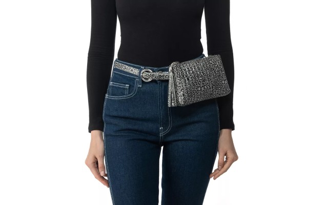  Convertible Quilted Leopard-Print Belt Bag, Brown(Leopard), Small