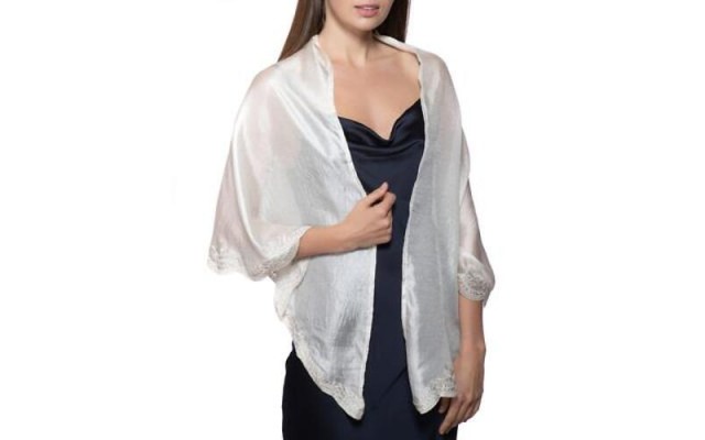  Concepts Crescent Scalloped Wrap, Ivory