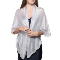 Inc International Concepts Crescent Scalloped Wrap, Silver
