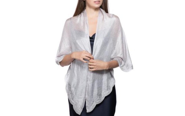  Concepts Crescent Scalloped Wrap, Silver
