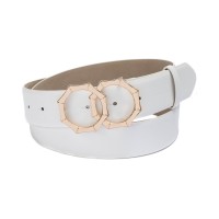 Inc International Concepts Double-Circle Bamboo-Buckle Belt, White, Large