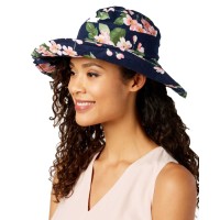 INC International Concepts Floral-Print Floppy Hat (Navy)