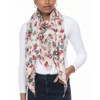 Inc International Concepts Floral-Print Triangle Scarf: Pink, 80″ x 54″