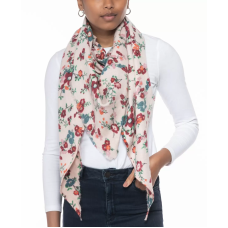 Inc International Concepts Floral-Print Triangle Scarf: Pink, 80″ x 54″