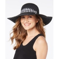 Inc International Concepts Gingham-Tie Floppy Hat