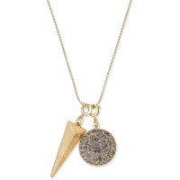 INC International Concepts Gold-Tone Pavé Charm Pendant Necklace