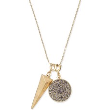 INC International Concepts Gold-Tone Pavé Charm Pendant Necklace