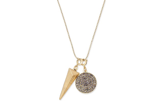  Gold-Tone Pavé Charm Pendant Necklace