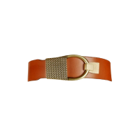 INC International Concepts Hook-front Stretch Belt, Cognac ,L/XL