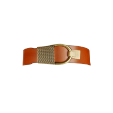 INC International Concepts Hook-front Stretch Belt, Cognac ,L/XL