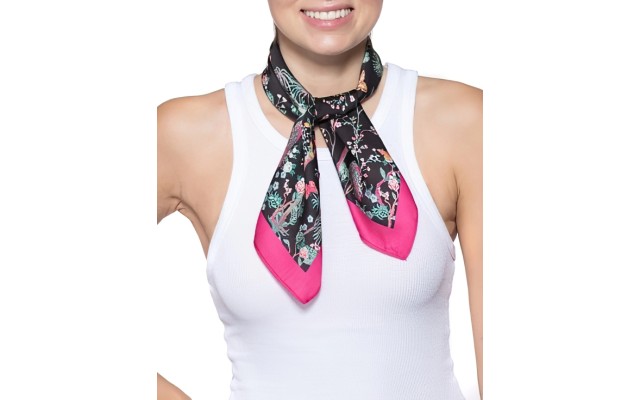  Concepts Jungle Botanical Bandana Scarf, Red/Black