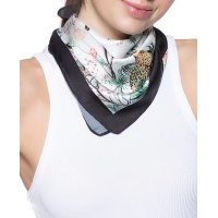 Inc International Concepts Jungle Botanical Bandana Scarf, White/Black