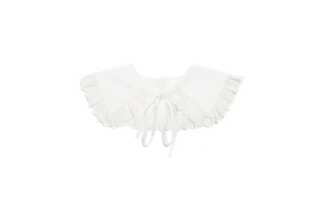  Concepts Lace-Trim Faux Collar, White