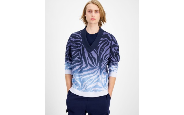  Men’s Faded Tiger Sweatshirts, Navy, XX-Large