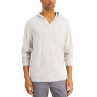 INC International Concepts Mens Jamie Hooded Shirt, Stucco Grey, XX-Large