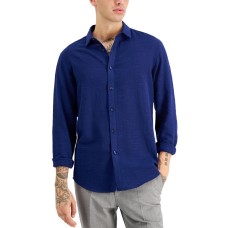 INC International Concepts Men’s Long-Sleeve Sheer Slub Shirt Size: Large