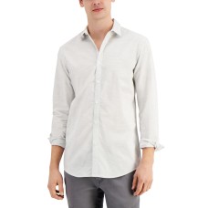 Inc International Concepts Mens Melange Shirt, Grey Combo, Medium