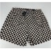  Men’s Printed Checkerboard Mesh Inset Quick Dry Swim Trunks, Black/Ivory, Small