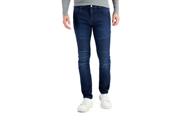  Men's Skinny-Fit Dark Wash Jeans, Navy, 36