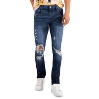 Inc International Concepts Men’s Skinny-Fit Destroyed Jeans, Navy, 36