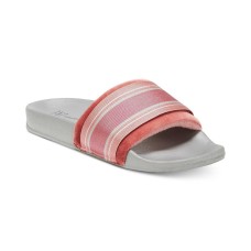 INC International Concepts Microvelour Varsity Slide Slippers (Gray/Wine, XL)