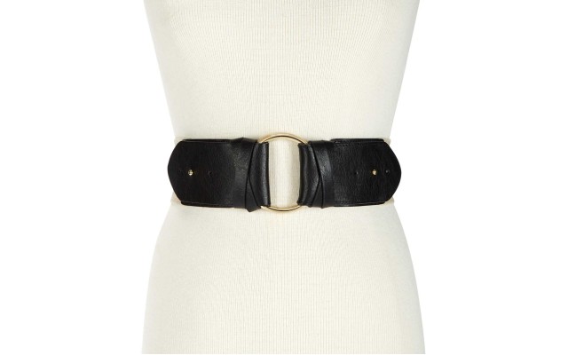  O-ring Stretch Belt (Black/Gold, L/XL)