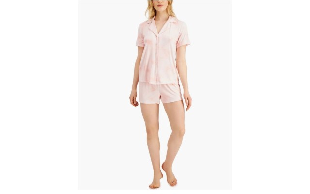  International Concepts Printed Knit Pajama Shorts Set Tie-dye