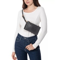 Inc International Concepts Quilted Faux Crocodile Convertible Belt Bag, Gray, Medium