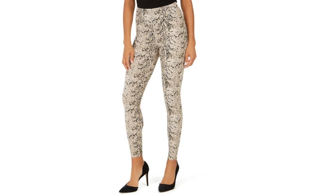  Shaping Knit Full-Length Snakeskin Leggings, Light Beige, 2X-Large