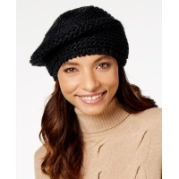 INC International Concepts Shine Stitch Beret Black One Size