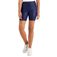 Inc International Concepts Shiny Compression Bike Shorts, Dark Blue, Small