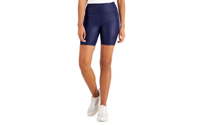  Shiny Compression Bike Shorts, Dark Blue, Small