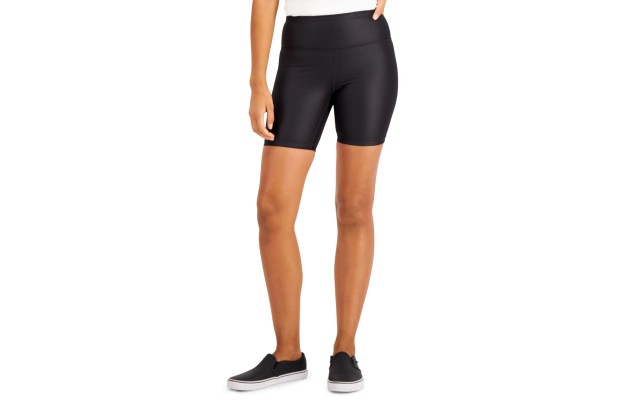  Shiny Compression Bike Shorts, Black, Small