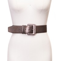 Inc International Concepts Snakeskin-Embossed Stretch Belt, Dark Gray, 34X16