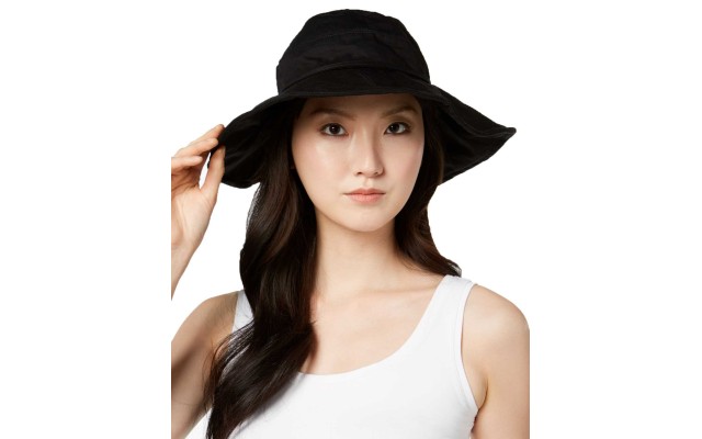  Solid Floppy Hat(Black, One Size)