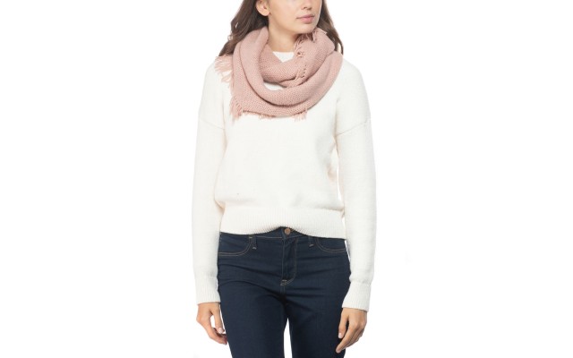  Solid Raschel Loop Scarf, One Size, Pink