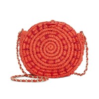 INC International Concepts Straw Circle HandBag Crossbody (Red)