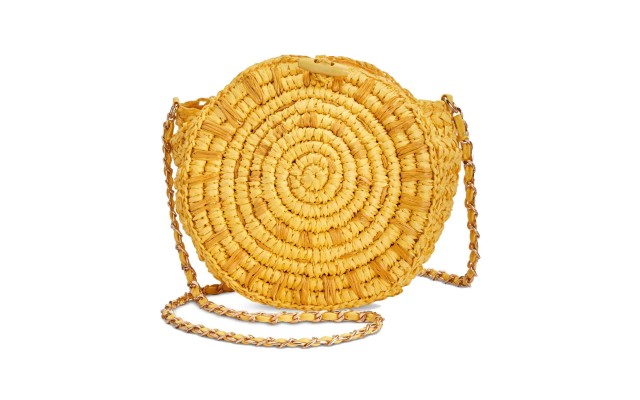  Straw Circle HandBag Crossbody (Yellow)