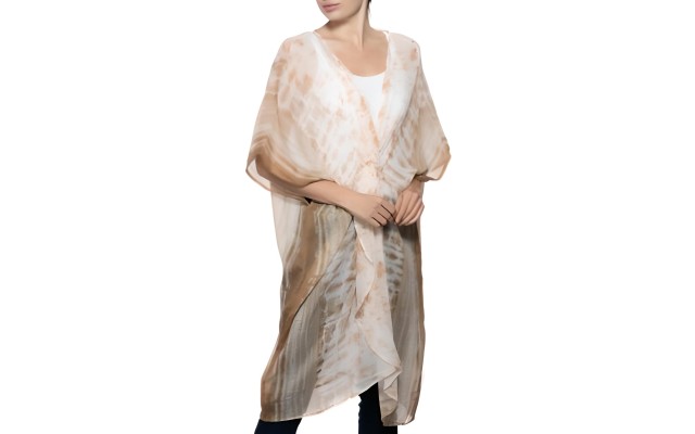  Tie-Dyed Knot Cover Up, Neutral