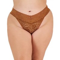 INC International Concepts Women s Lace Thong Panties, Brown, Large