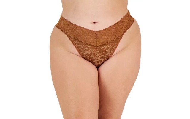  Women s Lace Thong Panties, Brown, Large