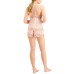  Women’s Lace-Trim Cami & Shorts Sleep Sets, Blush, X-Small