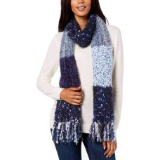INC International Concepts Women’s Mixed Yarns Colorblocked Fringe Scarves